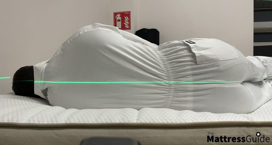 dreamcloud luxury hybrid mattress spine test